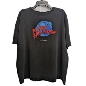 Vintage Single Stitch Planet Hollywood Phoenix AZ Men's XL Faded Black T-Shirt